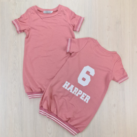 Baseball dress shortsleeves (gepersonaliseerd) - Pink