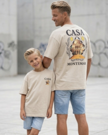 Casa tennis club Twinning tee - beige