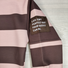 Bold Perfect Stripe Tracksuit - bruin/roze