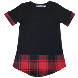 Black & red blocked tee