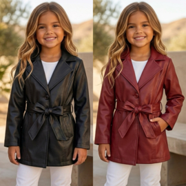 Long leatherlook trenchy