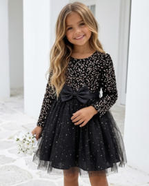 Shimmer Bow Dress - zwart