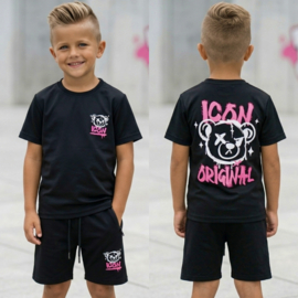 Fresh Icon bear set - zwart/roze (verzenddatum 24 apr)