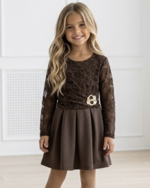 Lace Elegance Dress - bruin