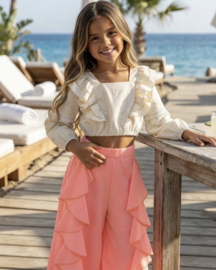 Coral Ruffle Flare Set