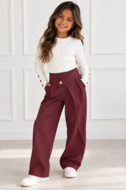 Classy Wrap Wide Leg Pants - bordeaux (verzenddatum 9 okt)