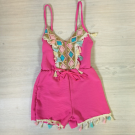 Spaghetti Ibiza jumpsuit - Fuchsia