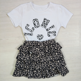 ICONIC Leopard Ruffle Set - zwart