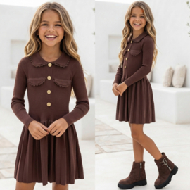 Classy Collar Dress - bruin