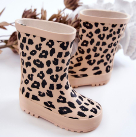 Beige Leopard Rain boots