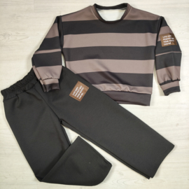 Bold Perfect Stripe Tracksuit - zwart/taupe