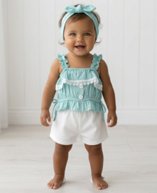 Baby ruffle boutique set - mint