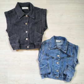 Short denim gilet