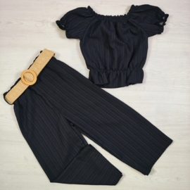 Sunset Vibes Wide Leg Set - zwart