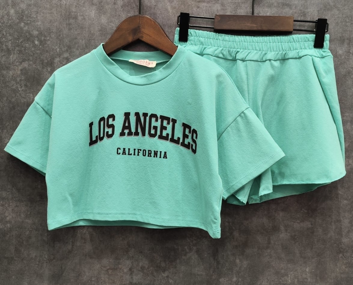 LA sunny set - black font - mint