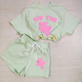Pink Urban NY Crop Set - mint