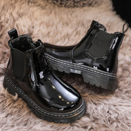 Shiny baby boots - Black