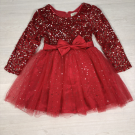 Shimmer Bow Dress - rood