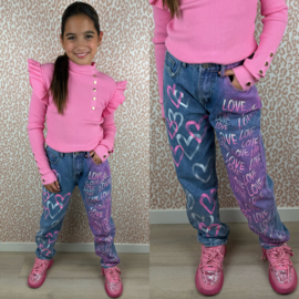Feel the LOVE jeans - blauw