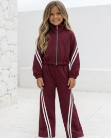 Sporty Stripe Lounge Set - bordeaux
