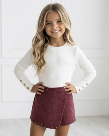 Rebel Studs Skort - bordeaux