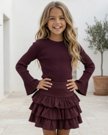 Flared Sleeve Top - bordeaux
