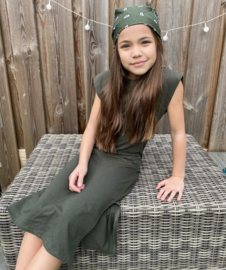 Basic long dress & Bandana - Green