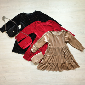 Velvet bling dress & bag (3 kleuren)