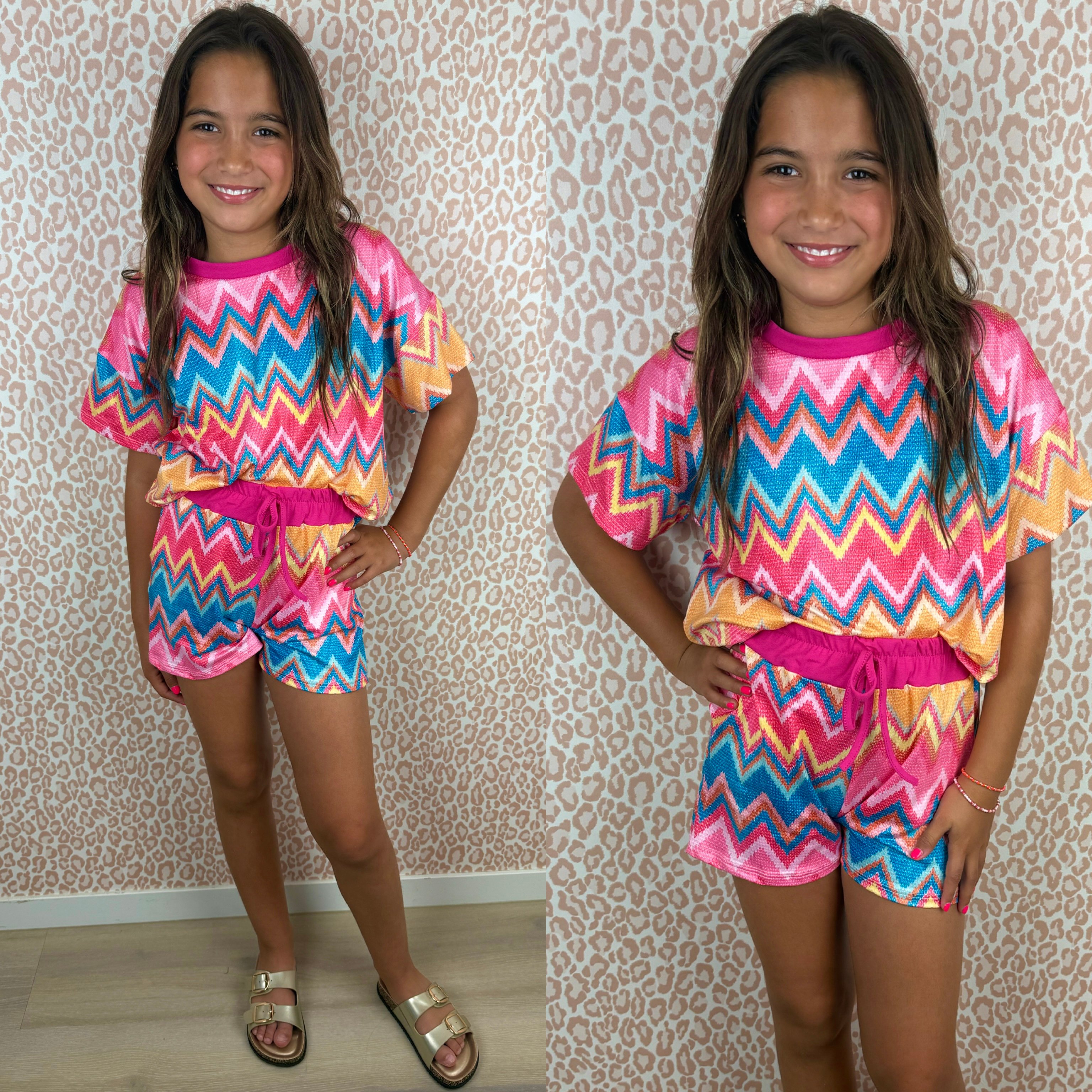 Pink ziggy zaggy set
