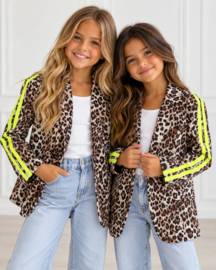 Bold Leopard Stripe Blazer - geel