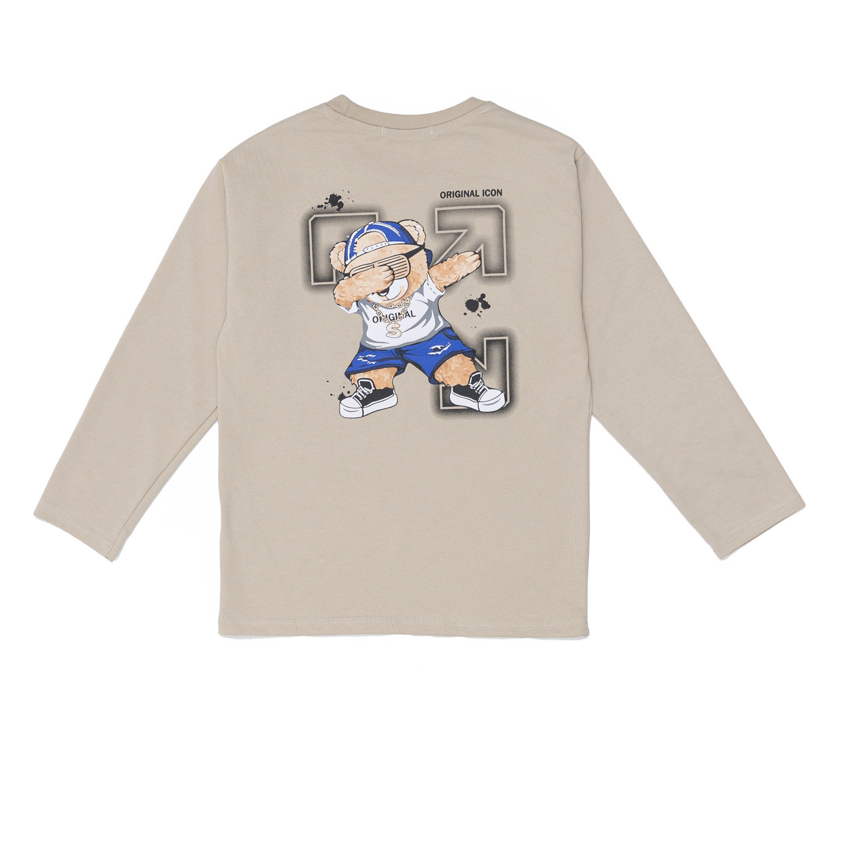Dab bear icon longsleeves - beige