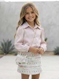 Classy blouse & skirt set - roze 