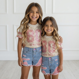 Pink Sequin 80 Tee
