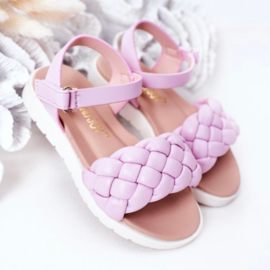 Pink braided sandal
