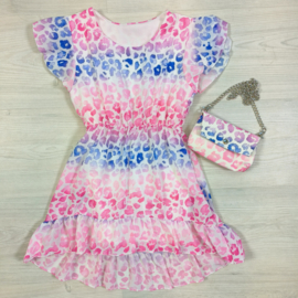 Colored leopard dress - roze