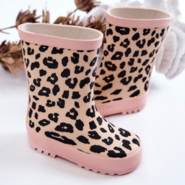 Pink Leopard Rain boots