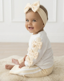 Bow Bliss Flared Set - beige