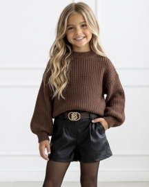 Cozy Balloon Knit Sweater - bruin