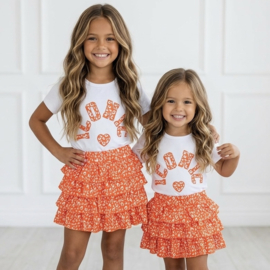 ICONIC Leopard Ruffle Set - oranje (verzenddatum 24 apr)