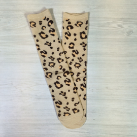 Leopard Knee socks - Beige