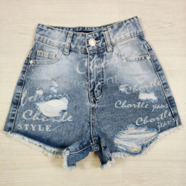 Charlie Style Ripped Denim Shorts – Vintage Blue