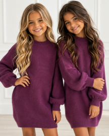 Cozy Knit Sweaterdress - aubergine