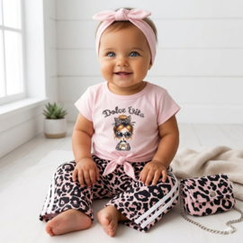 Baby Trendy Girl Leopard Set - roze