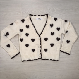 Sweet Hearts Cardigan  - beige