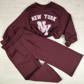 New York 89 Wide Leg Set - bordeaux