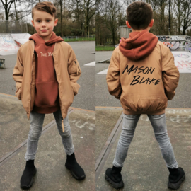 Beige bomber (gepersonaliseerd)