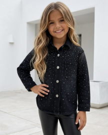 Sparkle Denim Blouse - zwart
