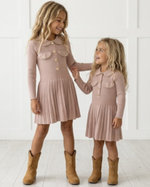 Classy Collar Dress - taupe