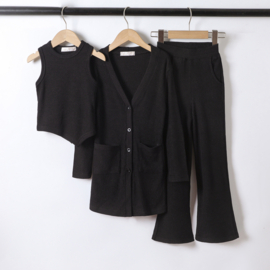 Dreamy Rib Three-Piece - zwart