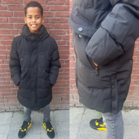 Long puffer boys jacket - zwart